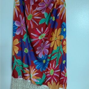 PatBO Colorful Floral Dress with Lace Detail